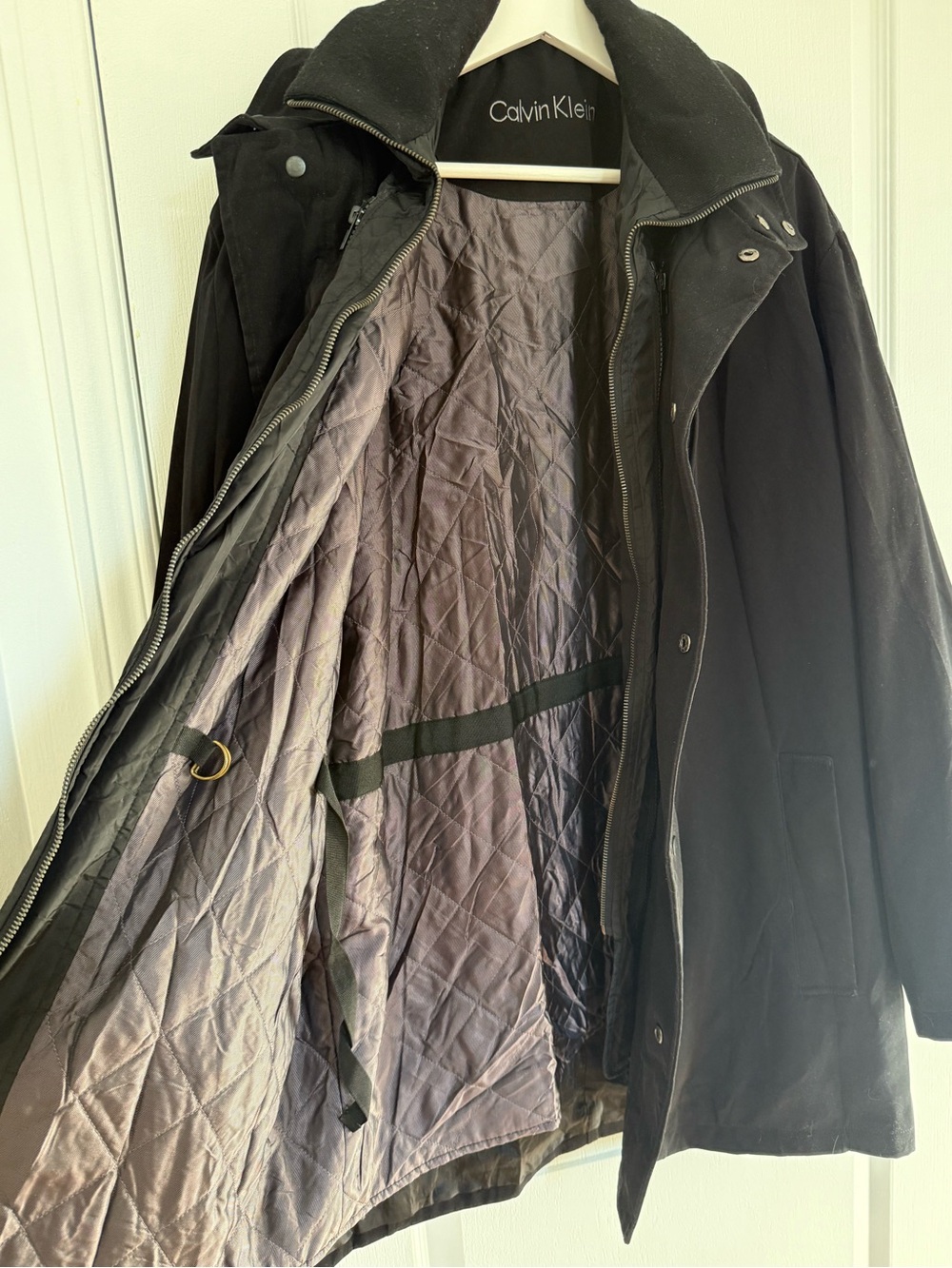 Calvin Klein Men’s Black Coat Size 46R Removable Quilted Liner - Picture 4 of 9